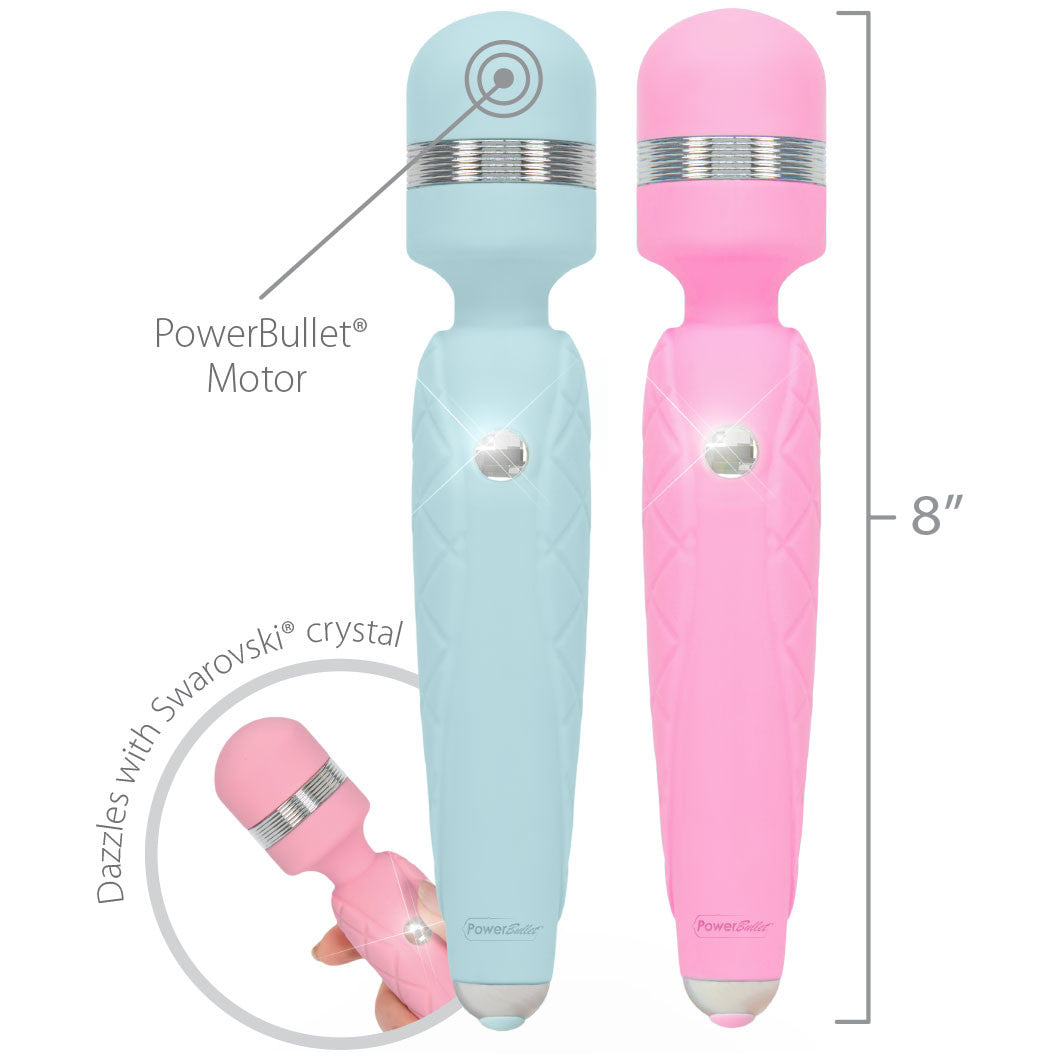 Pillow Talk Cheeky Silicone Waterproof Rechargeable Wand Style Vibrator - Teal