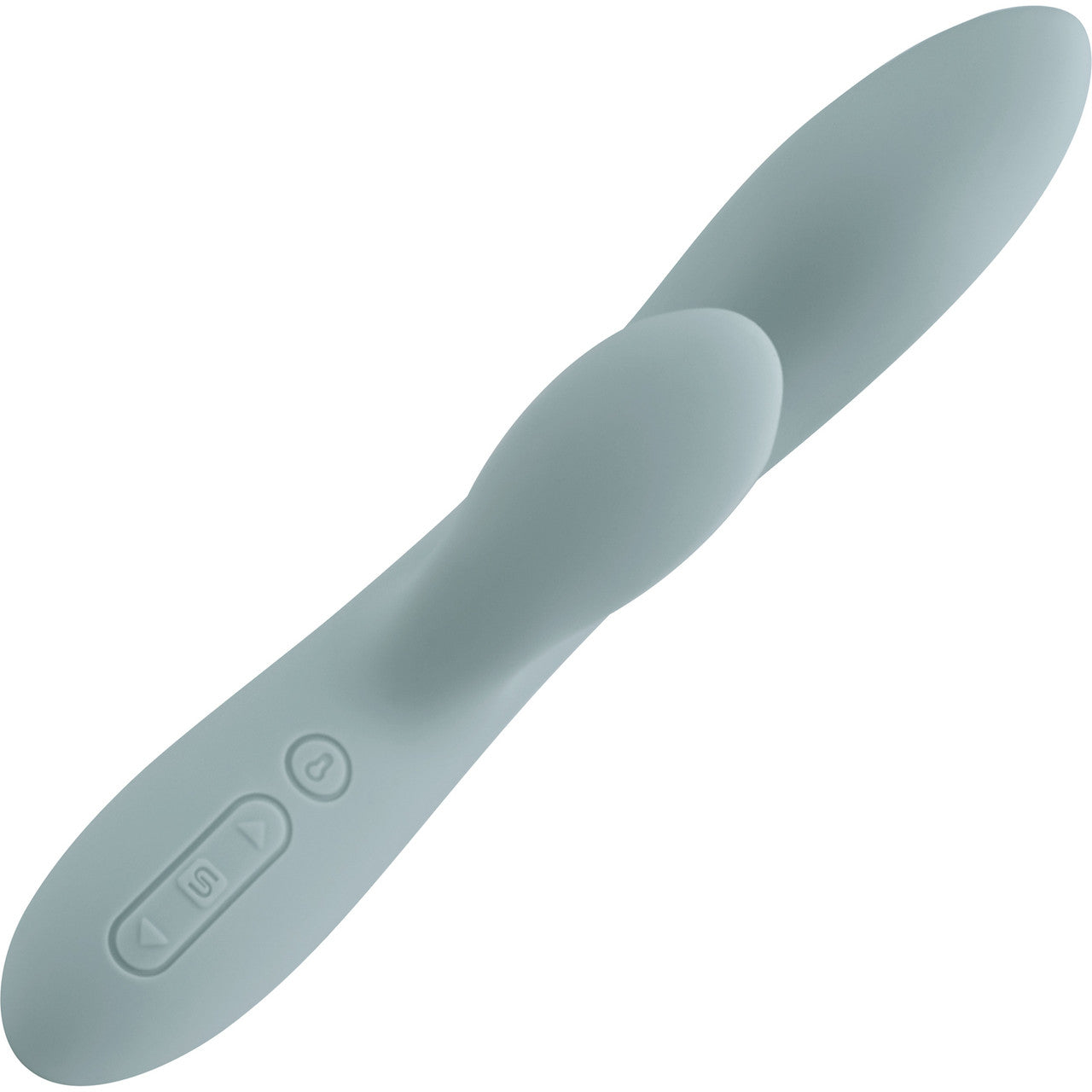 SVAKOM Chika Rechargeable Waterproof Silicone App Enabled Warming Dual Stimulation Vibrator - Turquoise Gray