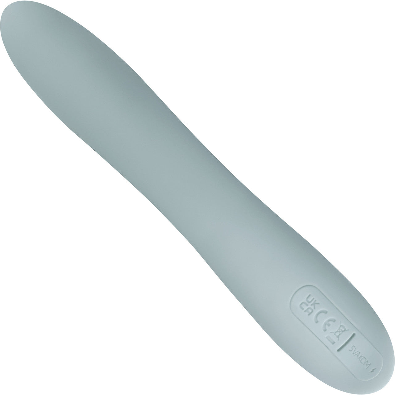 SVAKOM Chika Rechargeable Waterproof Silicone App Enabled Warming Dual Stimulation Vibrator - Turquoise Gray