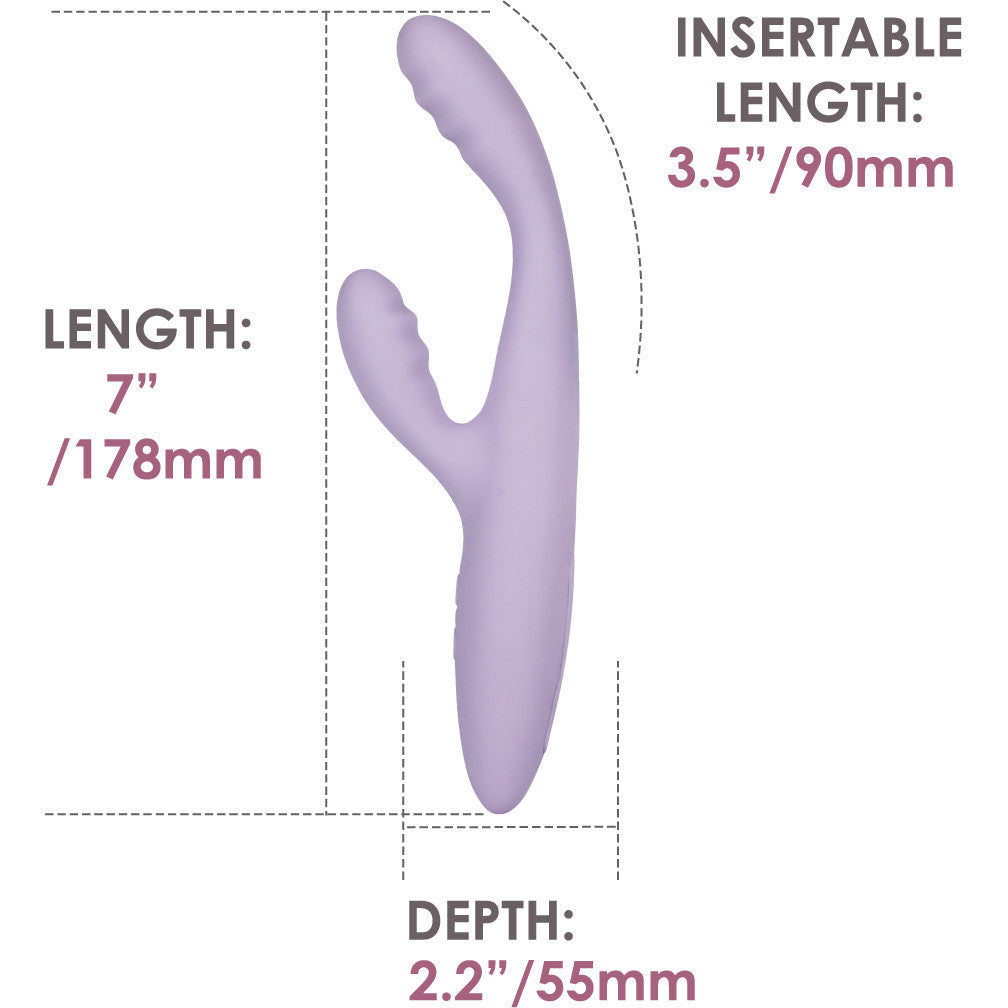 SVAKOM CICI+ 2 Rechargeable Warming App Controlled Silicone Dual Stimulation Vibrator - Pastel Lilac