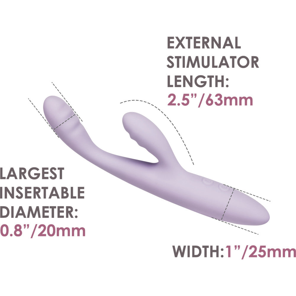 SVAKOM CICI+ 2 Rechargeable Warming App Controlled Silicone Dual Stimulation Vibrator - Pastel Lilac