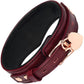 Wine Red Leather Collar With Rose Gold Chain Leash By Liebe Seele