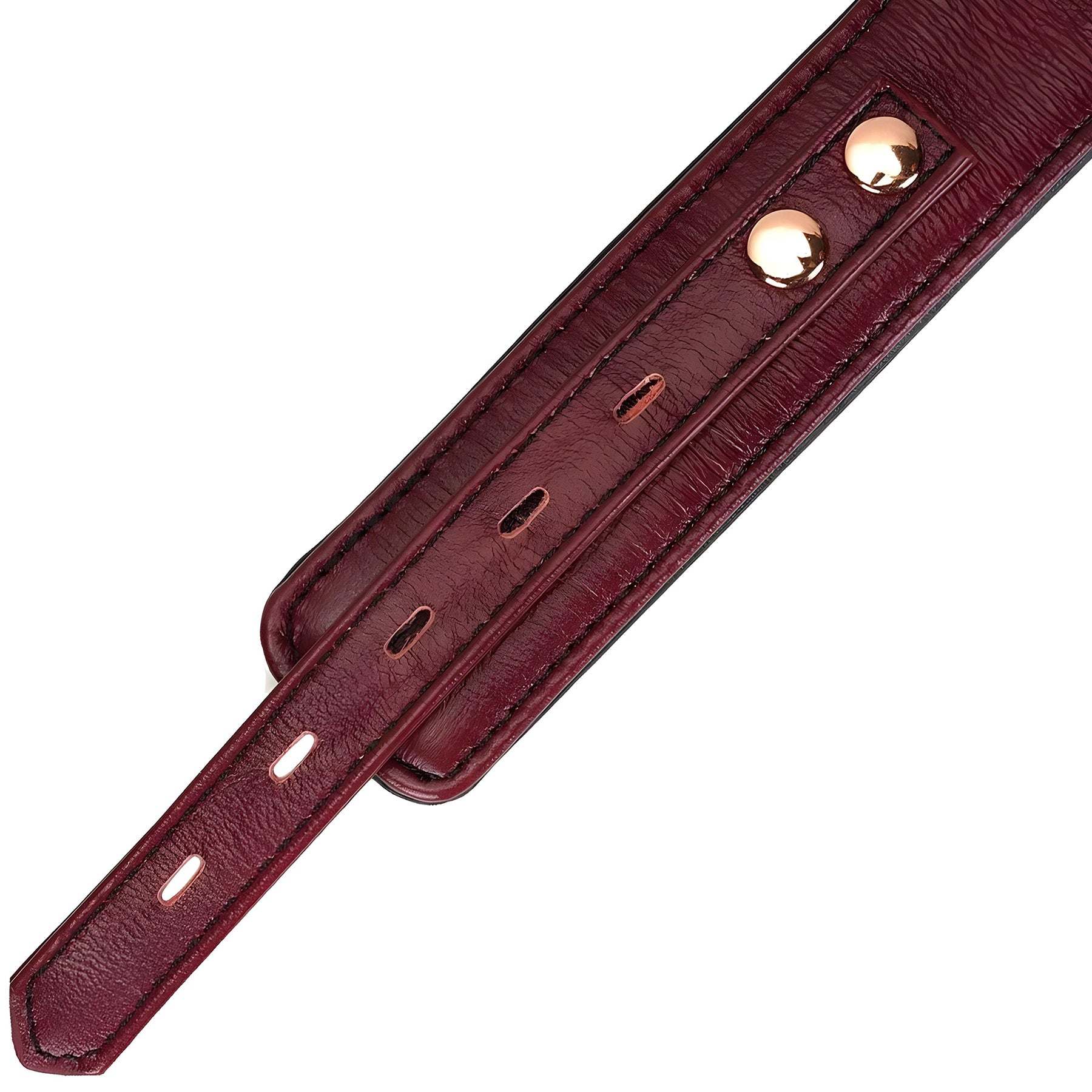Wine Red Leather Collar With Rose Gold Chain Leash By Liebe Seele