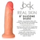 Jock Dual Density 8" Real Skin Realistic Silicone Suction Cup Dildo - Vanilla