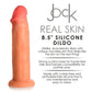 Jock Dual Density 8.5" Real Skin Realistic Silicone Suction Cup Dildo - Vanilla