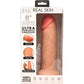 Jock Dual Density 8" Real Skin Rechargeable Vibrating Realistic Silicone Suction Cup Dildo - Vanilla