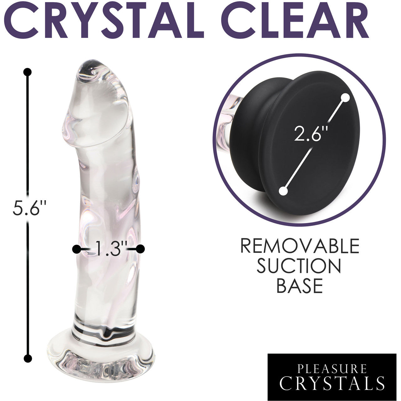 Pleasure Crystals 5.6" Glass Dildo With Suction Cup