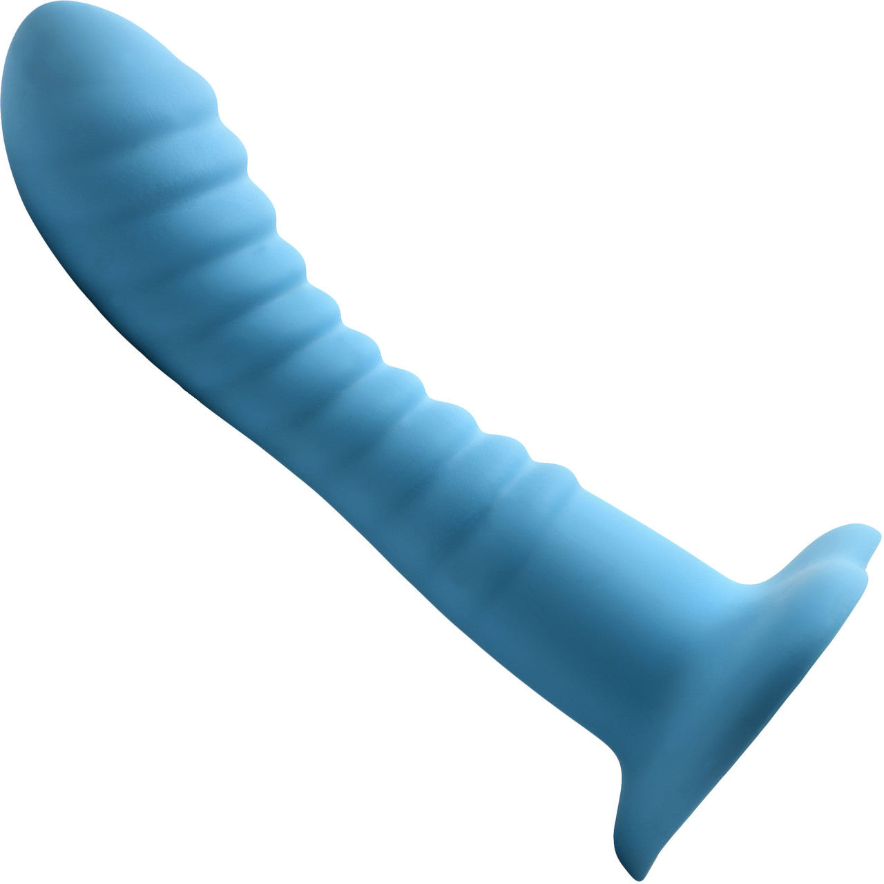 Simply Sweet Ribbed Silicone G-Spot Suction Cup Dildo - Blue