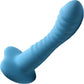 Simply Sweet Ribbed Silicone G-Spot Suction Cup Dildo - Blue