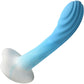 Simply Sweet Rippled Silicone G-Spot Suction Cup Dildo - Blue & White