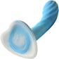 Simply Sweet Rippled Silicone G-Spot Suction Cup Dildo - Blue & White