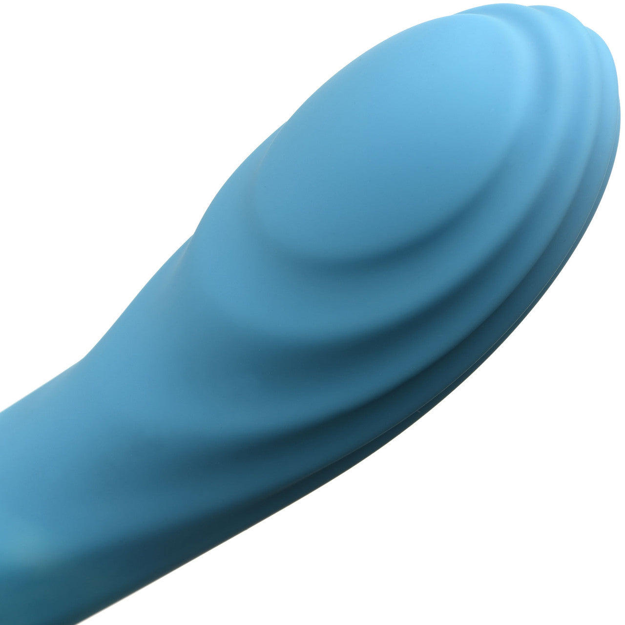 Simply Sweet Rippled Silicone G-Spot Suction Cup Dildo - Blue & White