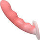 Simply Sweet Wavy Silicone G-Spot Suction Cup Dildo - Pink & White