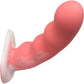 Simply Sweet Wavy Silicone G-Spot Suction Cup Dildo - Pink & White