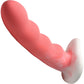 Simply Sweet Wavy Silicone G-Spot Suction Cup Dildo - Pink & White