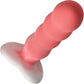 Simply Sweet Wavy Silicone G-Spot Suction Cup Dildo - Pink & White