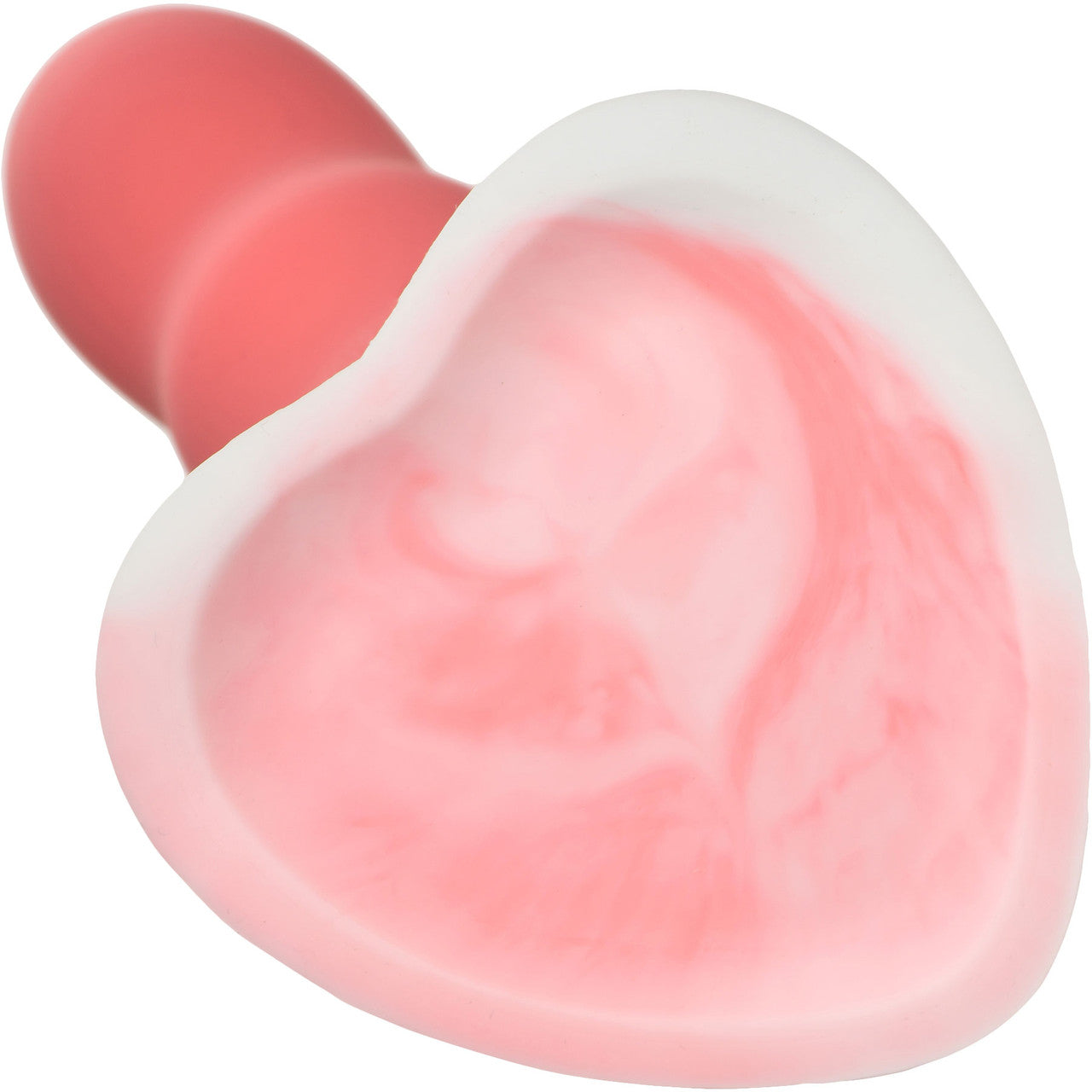 Simply Sweet Wavy Silicone G-Spot Suction Cup Dildo - Pink & White