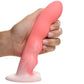 Simply Sweet Wavy Silicone G-Spot Suction Cup Dildo - Pink & White