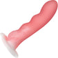 Simply Sweet Wavy Silicone G-Spot Suction Cup Dildo - Pink & White