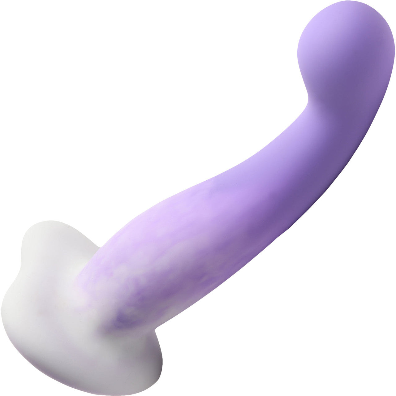 Simply Sweet Slim Silicone G-Spot Suction Cup Dildo - Purple & White