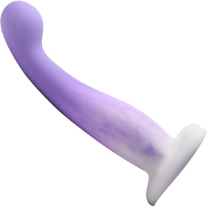 Simply Sweet Slim Silicone G-Spot Suction Cup Dildo - Purple & White