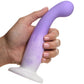 Simply Sweet Slim Silicone G-Spot Suction Cup Dildo - Purple & White