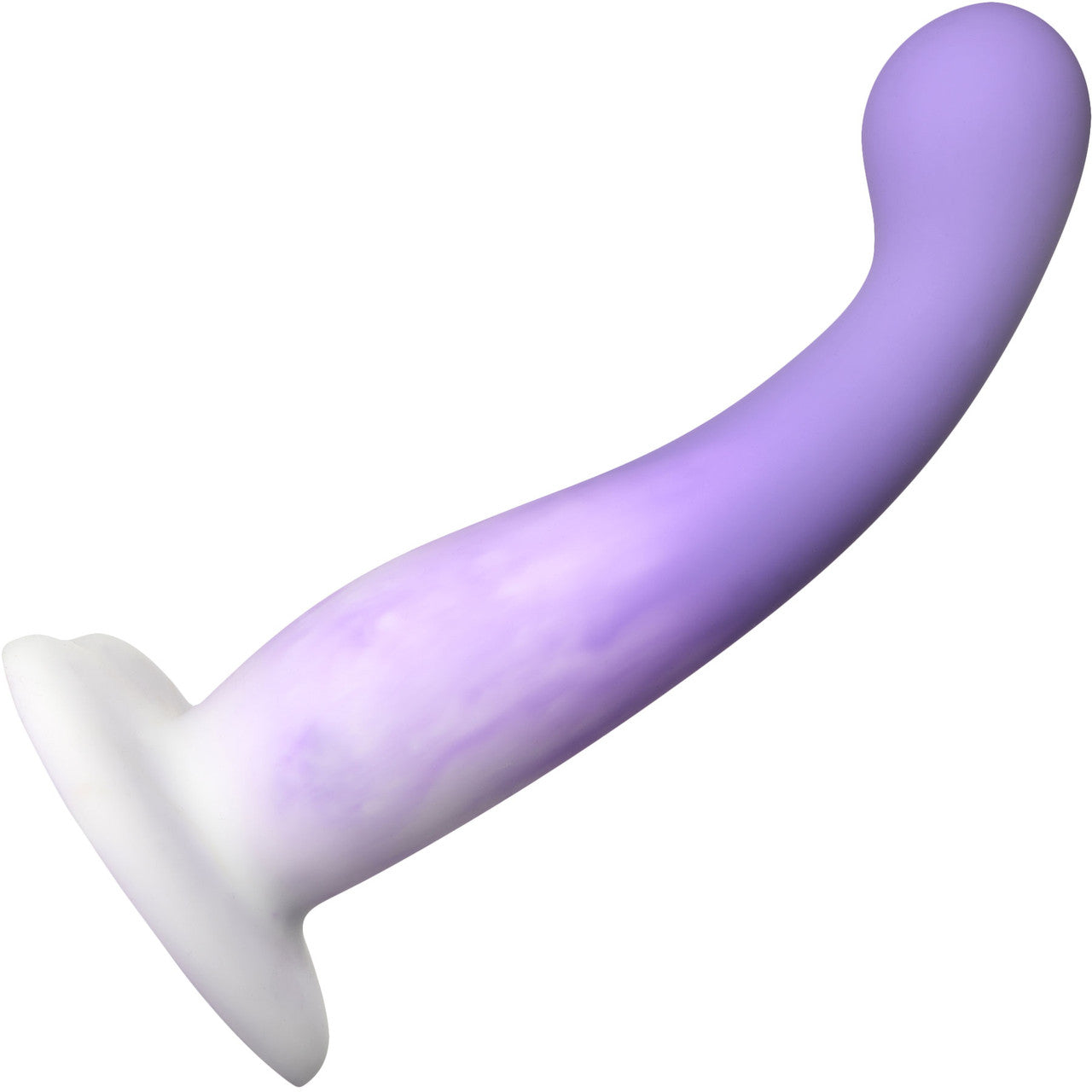 Simply Sweet Slim Silicone G-Spot Suction Cup Dildo - Purple & White