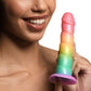 Simply Sweet Swirl Rainbow 6.6" Silicone Suction Cup Dildo