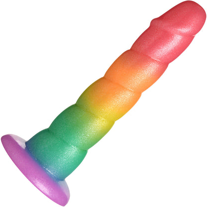 Simply Sweet Swirl Rainbow 6.6" Silicone Suction Cup Dildo