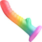 Simply Sweet Ribbed Rainbow 6.6" Silicone Suction Cup Dildo