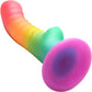 Simply Sweet Ribbed Rainbow 6.6" Silicone Suction Cup Dildo