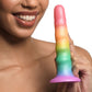 Simply Sweet Zigzag Rainbow 6.7" Silicone Suction Cup Dildo