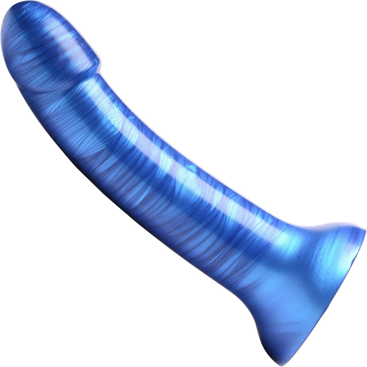 Simply Sweet 7" Silicone G-Spot Dildo With Suction Cup - Metallic Blue