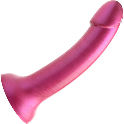 Simply Sweet 7" Silicone G-Spot Dildo With Suction Cup - Metallic Pink