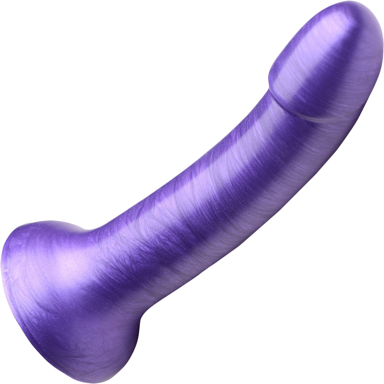 Simply Sweet 7" Silicone G-Spot Dildo With Suction Cup - Metallic Purple