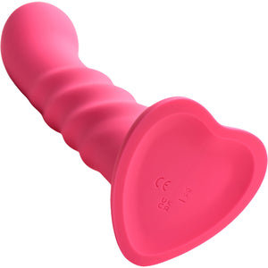 Simply Sweet 21X Vibrating Ribbed Rechargeable Silicone G-Spot Vibrator With Remote - Pink