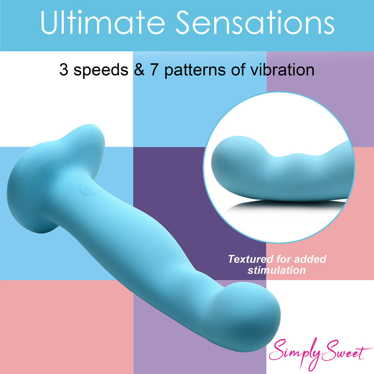 Simply Sweet 21X Vibrating Thick Rechargeable Silicone G-Spot Vibrator With Remote - Teal