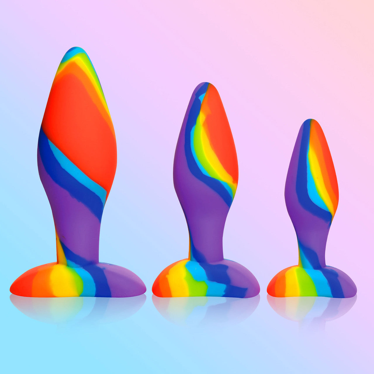 Simply Sweet Rainbow 3-Piece Silicone Butt Plug Set