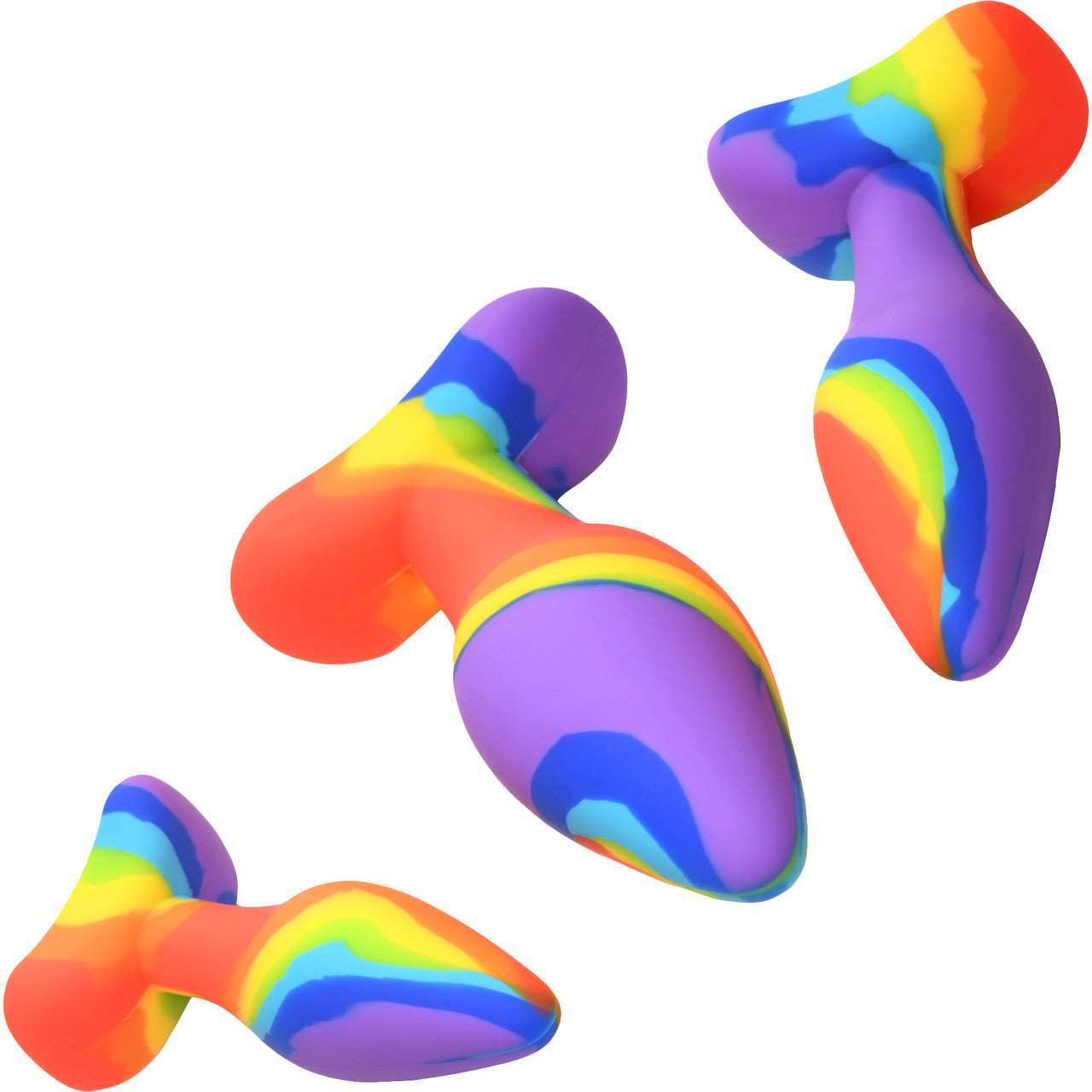 Simply Sweet Rainbow 3-Piece Silicone Butt Plug Set