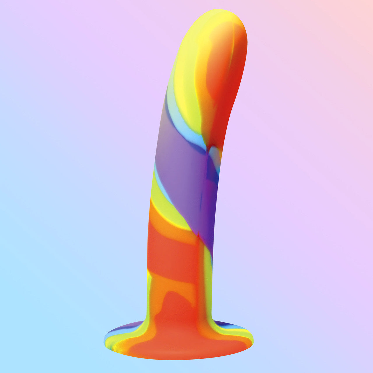 Simply Sweet Rainbow 6.75" Silicone Suction Cup Dildo