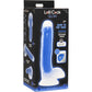 Lollicock Glow In The Dark 8.2" Silicone Suction Cup Dildo With Balls - Blue