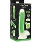 Lollicock Glow In The Dark 8.2" Silicone Suction Cup Dildo With Balls - Green