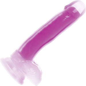 Lollicock Glow In The Dark 8.2" Silicone Suction Cup Dildo With Balls - Purple