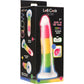 Lollicock Glow In The Dark 8" Silicone Suction Cup Dildo - Rainbow