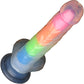 Lollicock Glow In The Dark 8" Silicone Suction Cup Dildo With Balls - Rainbow