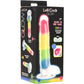 Lollicock Glow In The Dark 8" Silicone Suction Cup Dildo With Balls - Rainbow