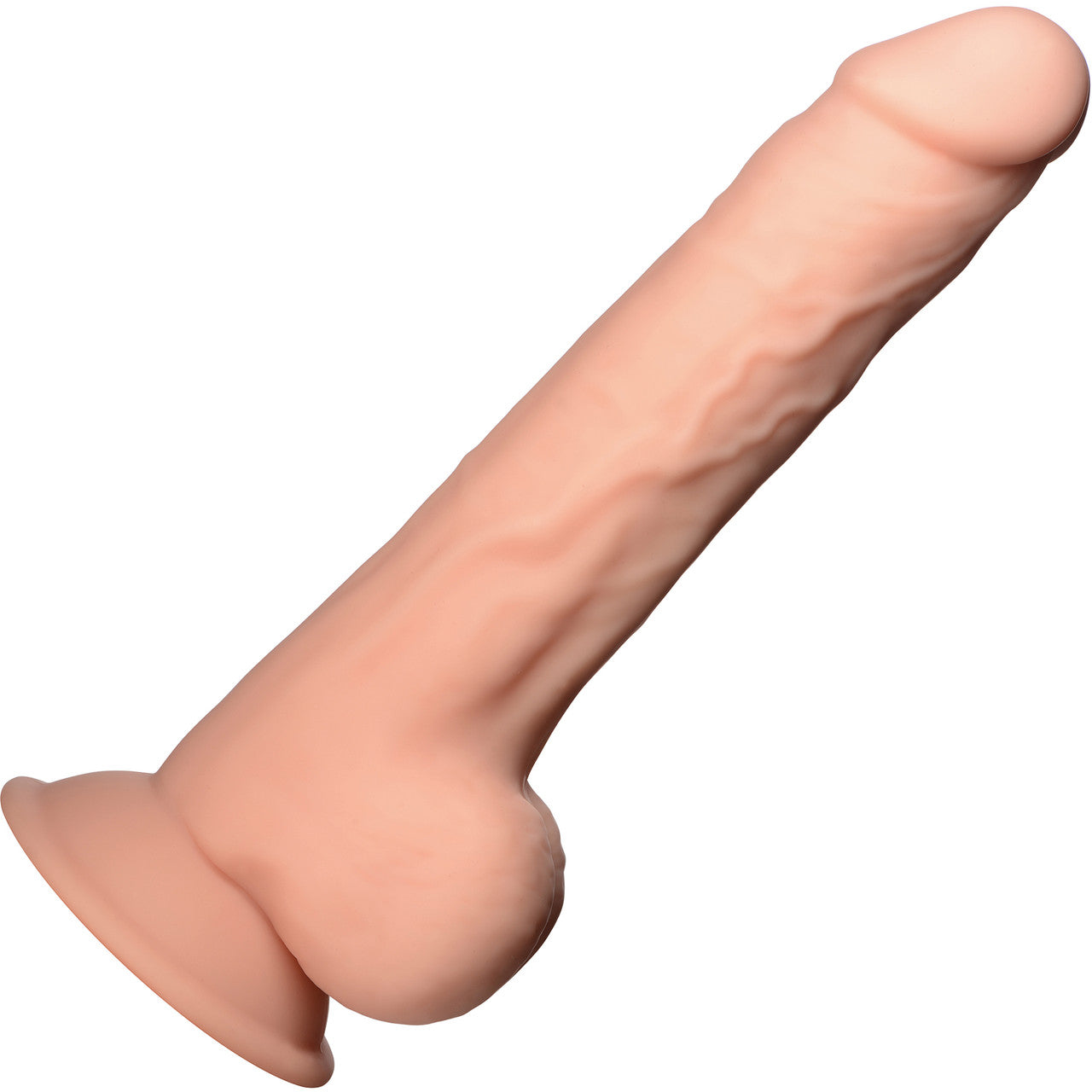 FleshStixxx 9 Inch Silicone Bendable Dildo With Balls - Vanilla