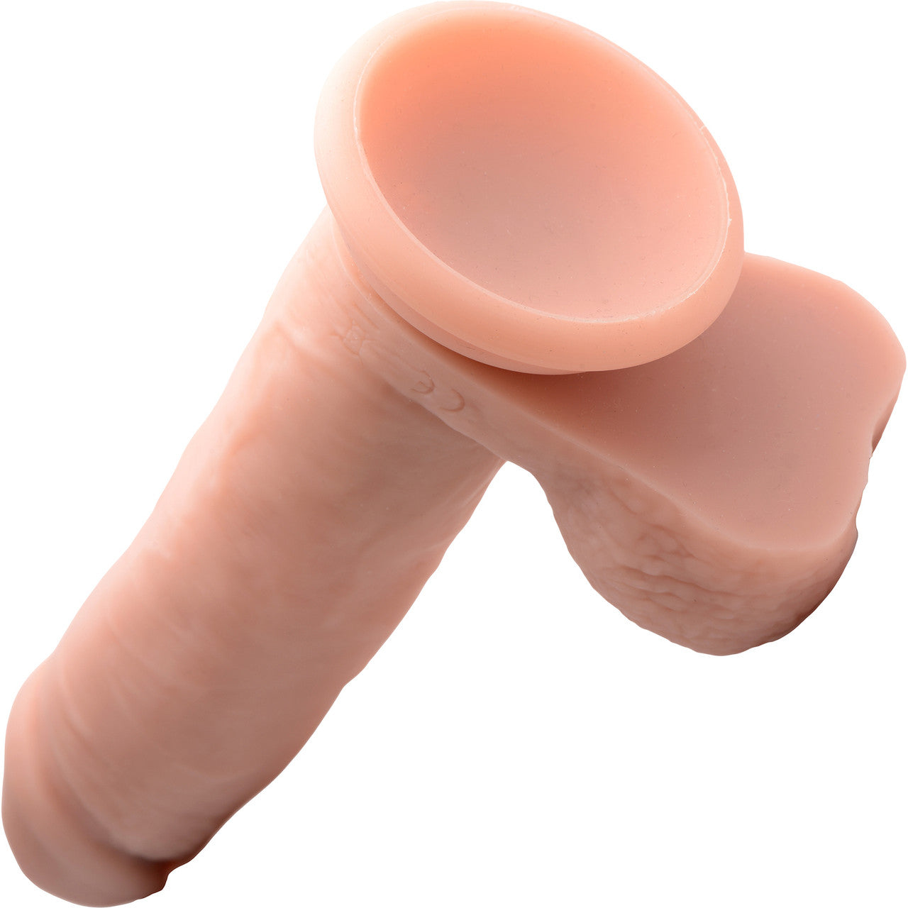 Big Shot 7" Rechargeable Vibrating Silicone Suction Cup Dildo With Balls & Remote - Vanilla