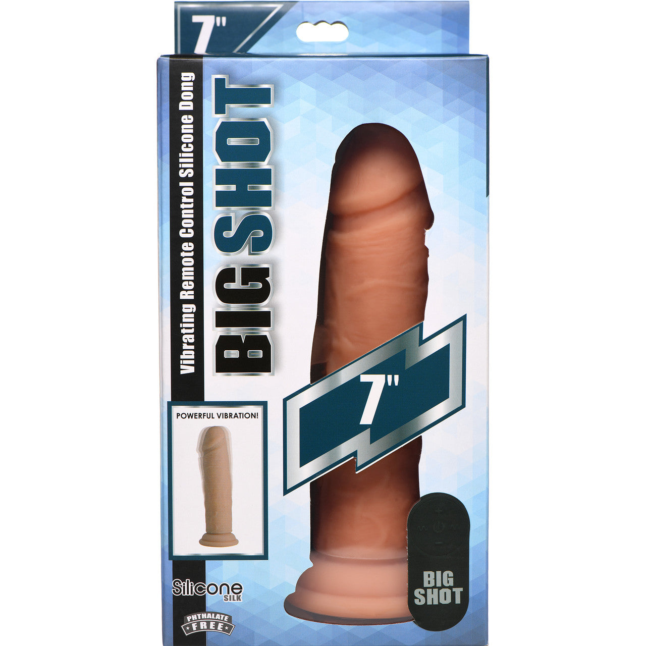 Big Shot 7" Rechargeable Waterproof Vibrating Silicone Suction Cup Dildo With Remote - Vanilla