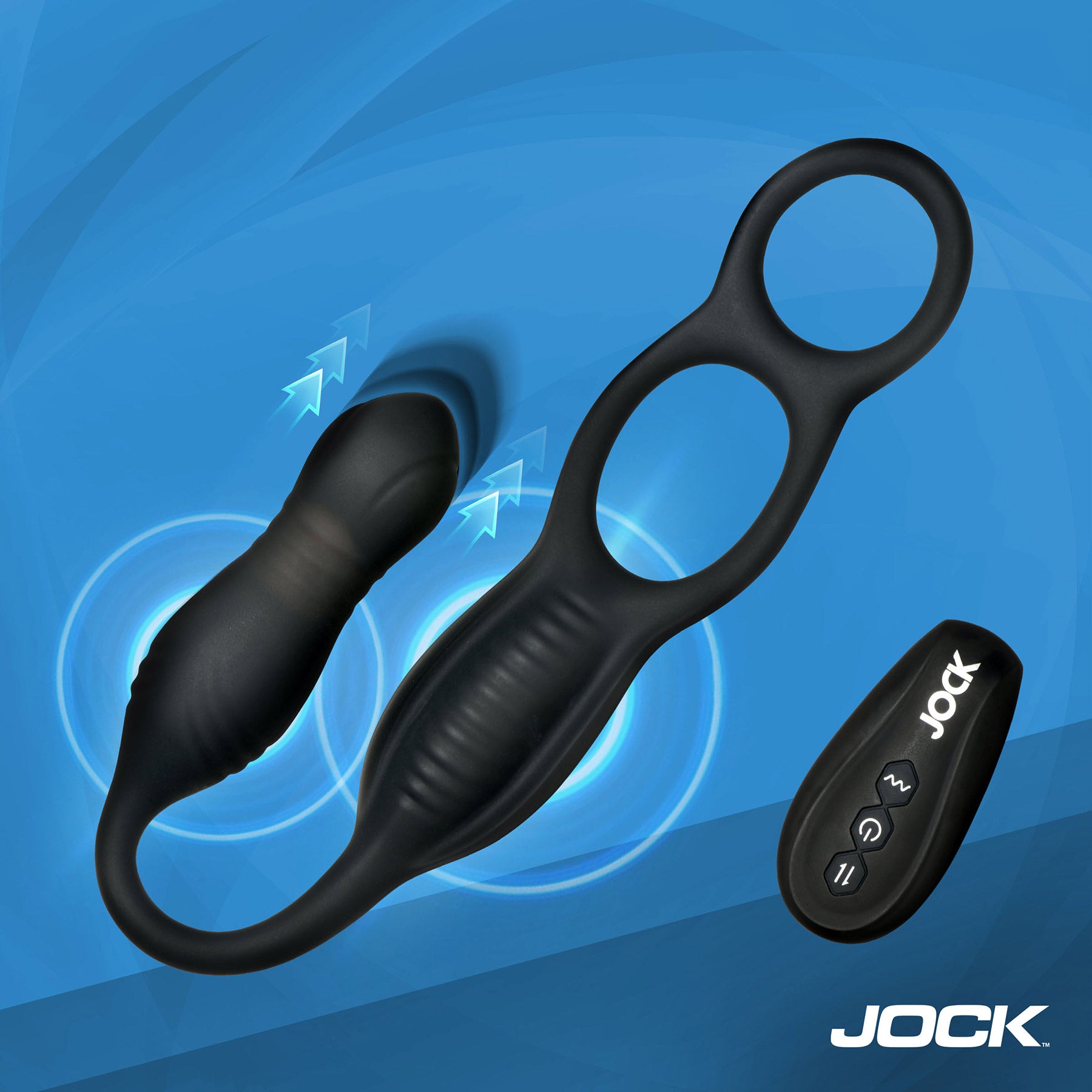 Jock Hyper Thrusting and Vibrating Anal Plug with Cock Ring